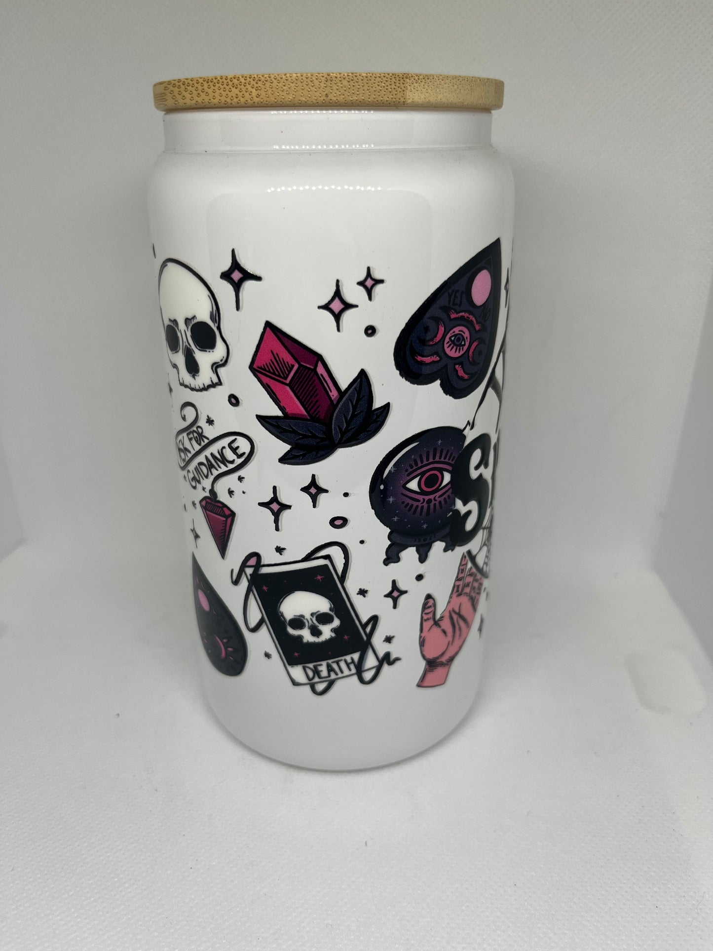 Spooky Witch Era White Glass Cup β 16 oz
