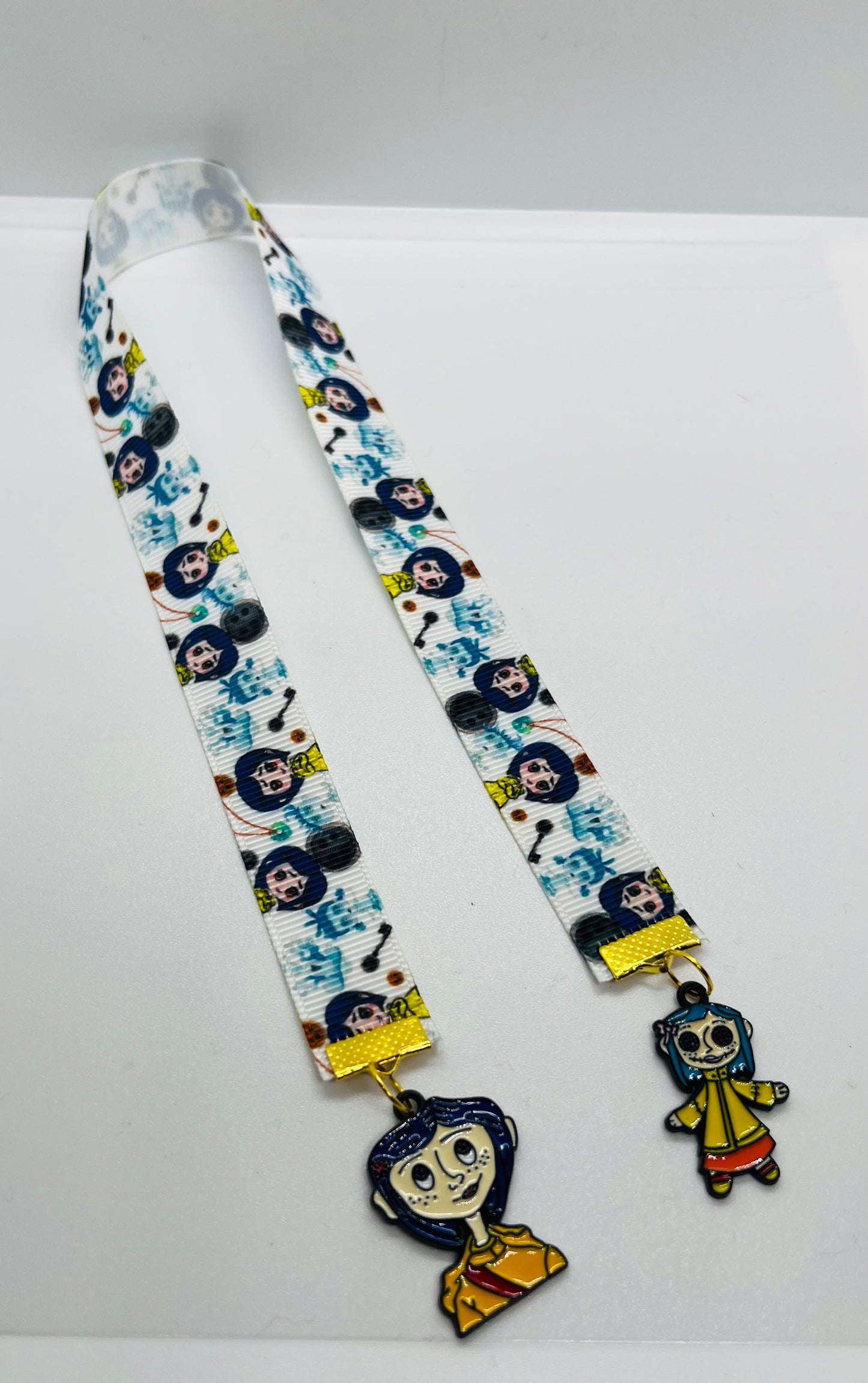 Whimsical Button-Eyed Girl Ribbon Bookmark