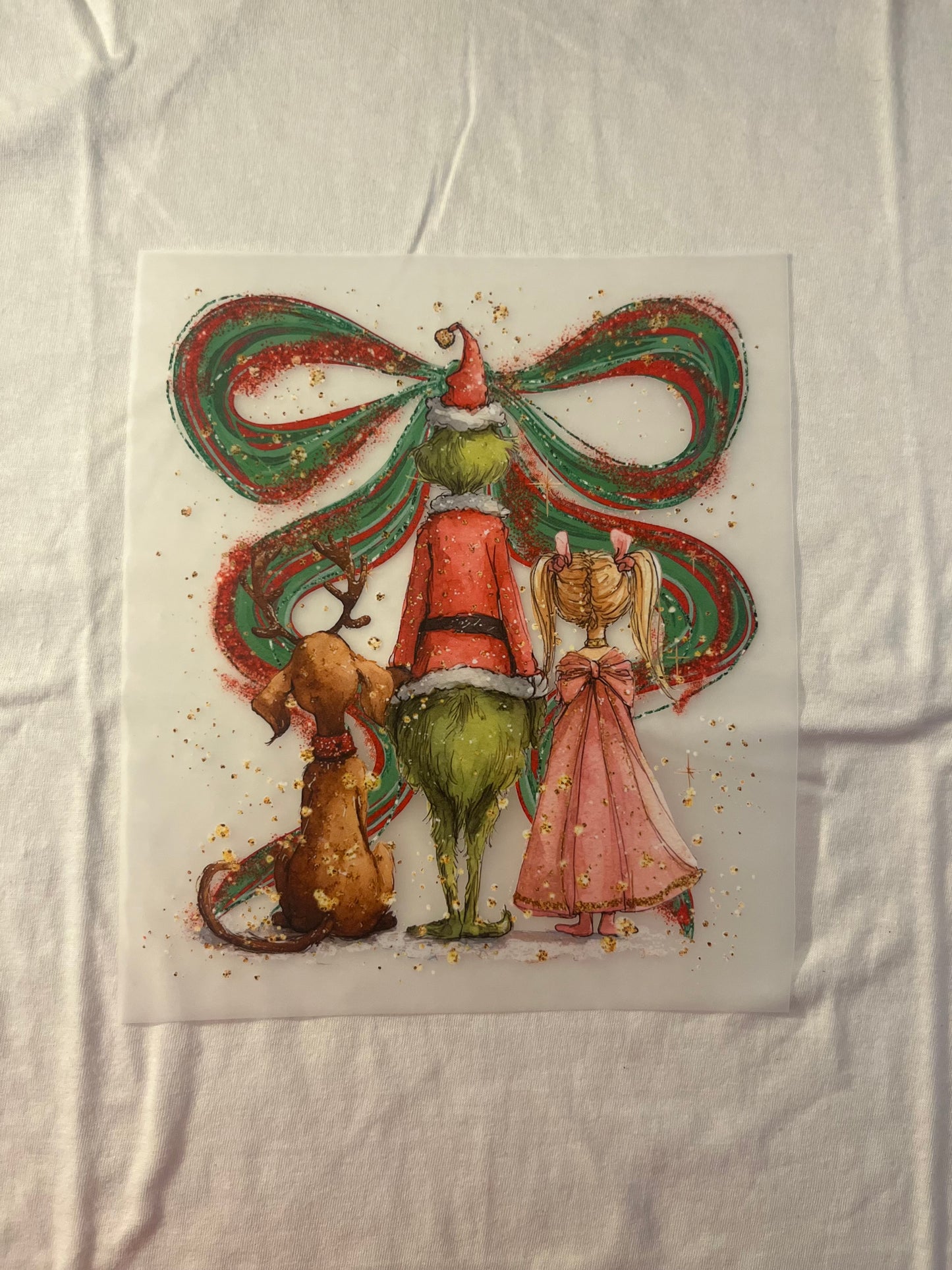 Green bow with Grinch