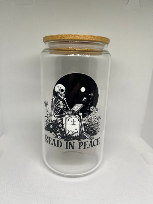Read In Peace Glass Tumbler