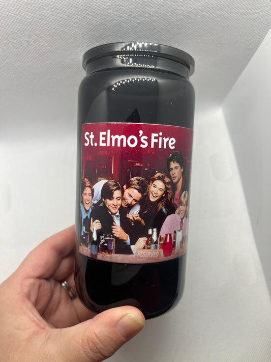 St. Elmo’s Fire Movie-Inspired Black Glass Tumbler