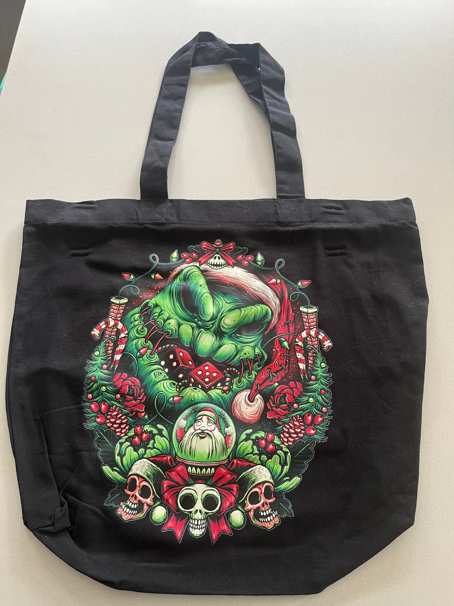 Oogie Boogie–Inspired Christmas Tote Bag – Spooky Holiday Gothic Design