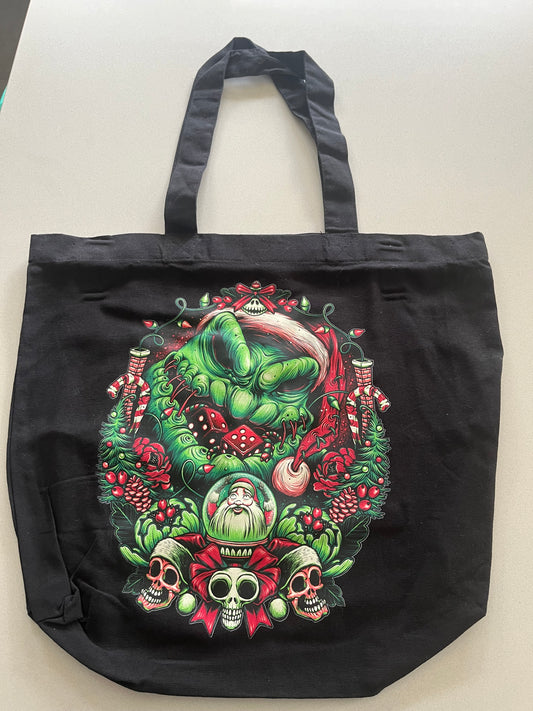 Oogie Boogie–Inspired Christmas Tote Bag – Spooky Holiday Gothic Design