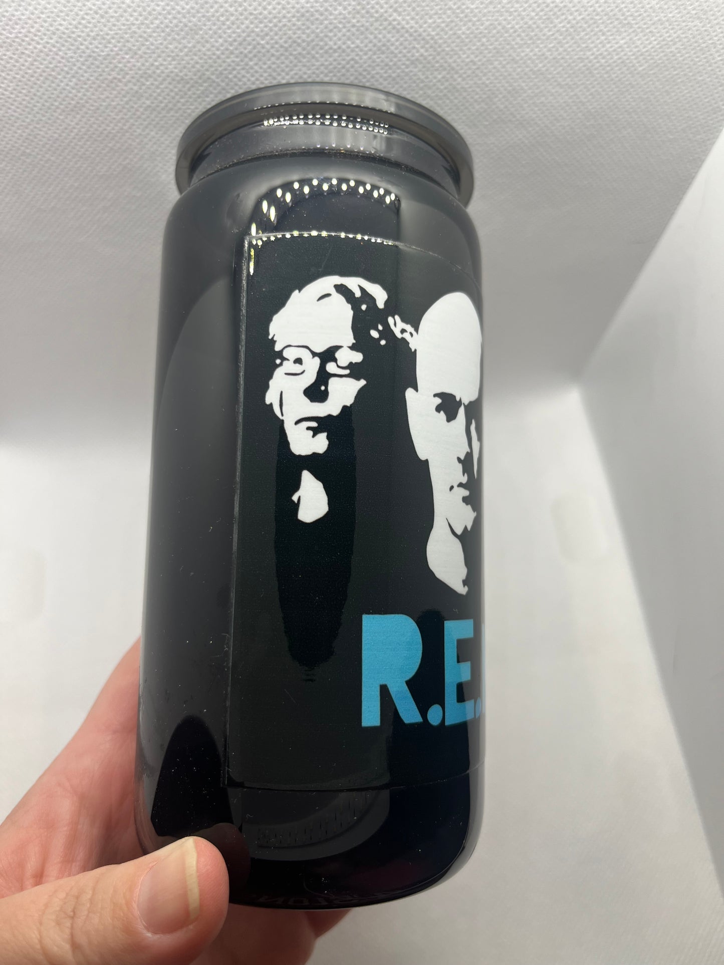 R.E.M. Alternative Rock–Inspired Black Glass Tumbler