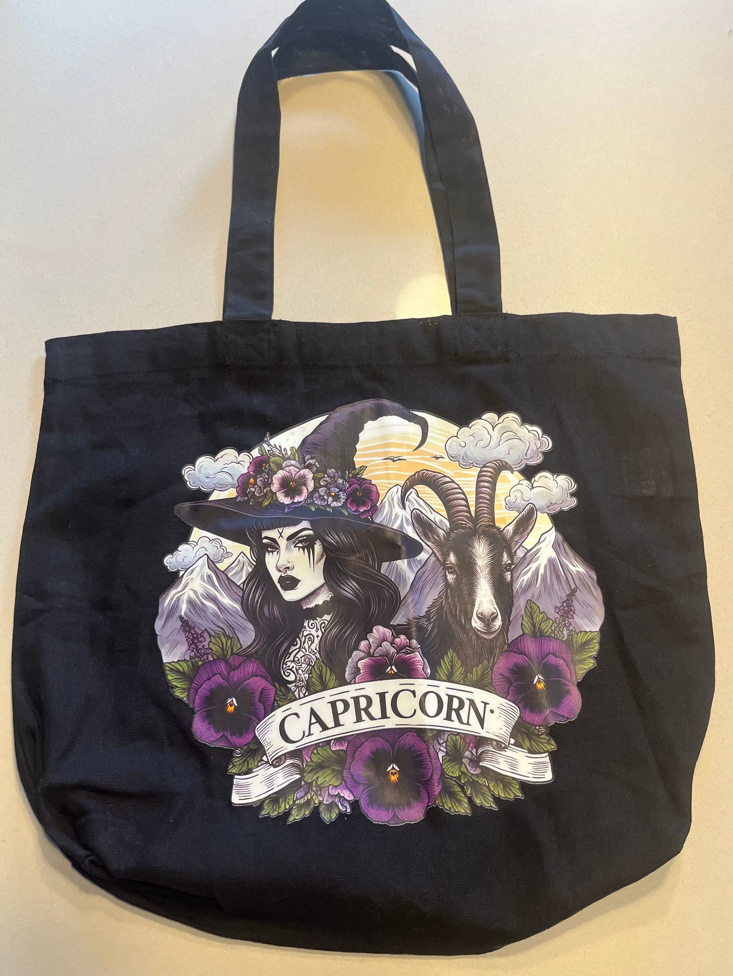 Capricorn Witch Zodiac Tote Bag