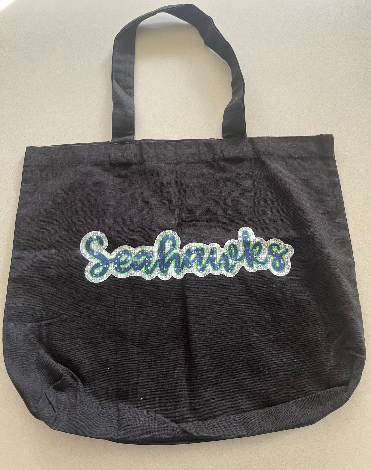 Seattle Seahawks Rhinestone Bow Tote Bag