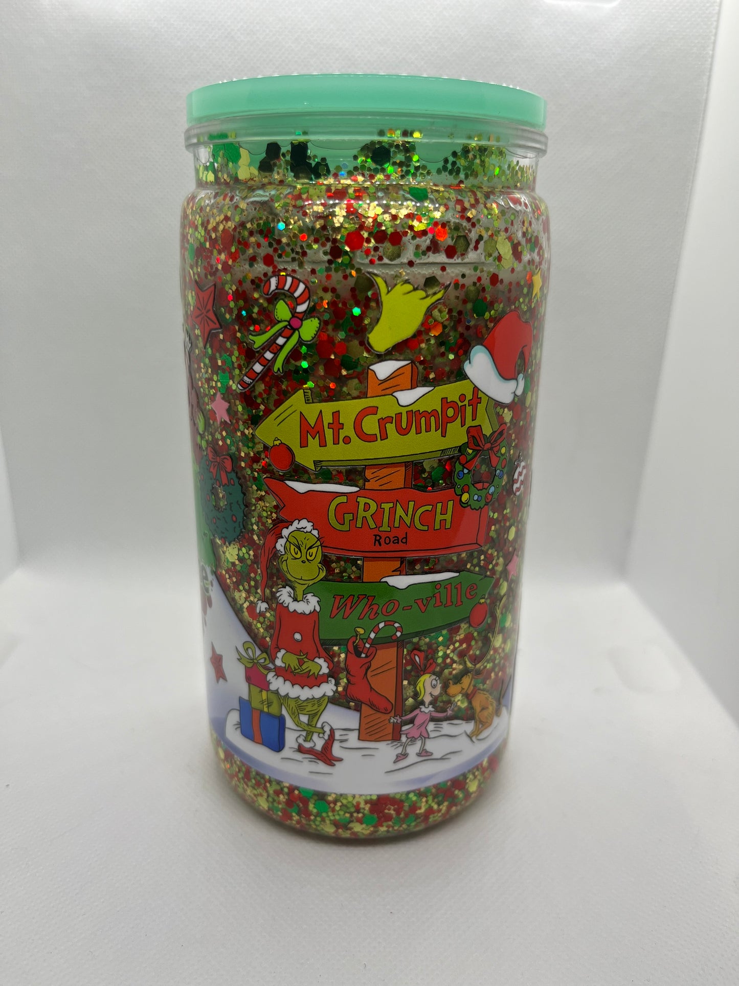 Holiday Attitude Glitter Snow Globe Tumbler – 16 oz