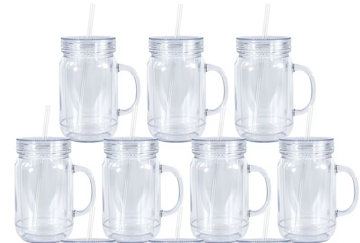 20 Oz Mason Jar Snow globe Tumbler