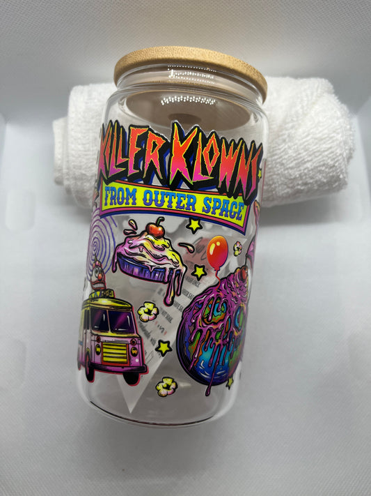 Killer Klowns From Outer Space Glass Cup