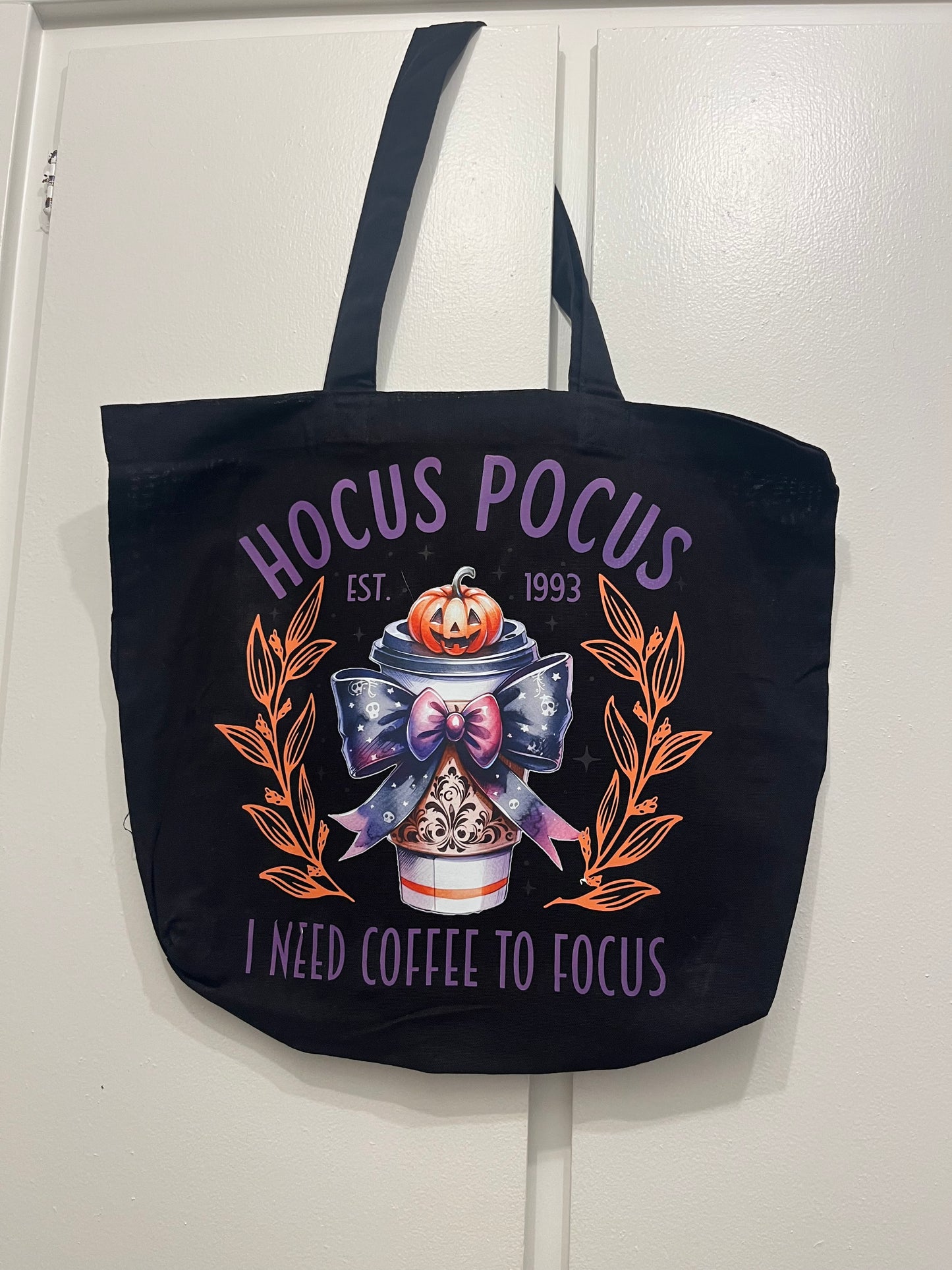 Hocus Pocus I Need Coffee to Focus Tote Bag