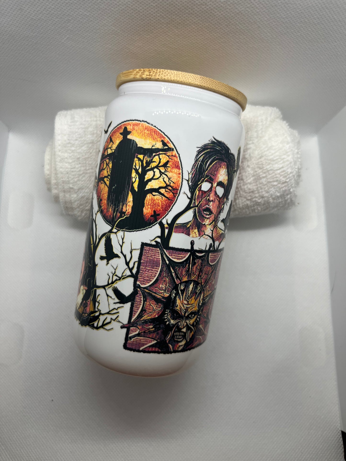 Jeepers Creepers White Glass Tumbler