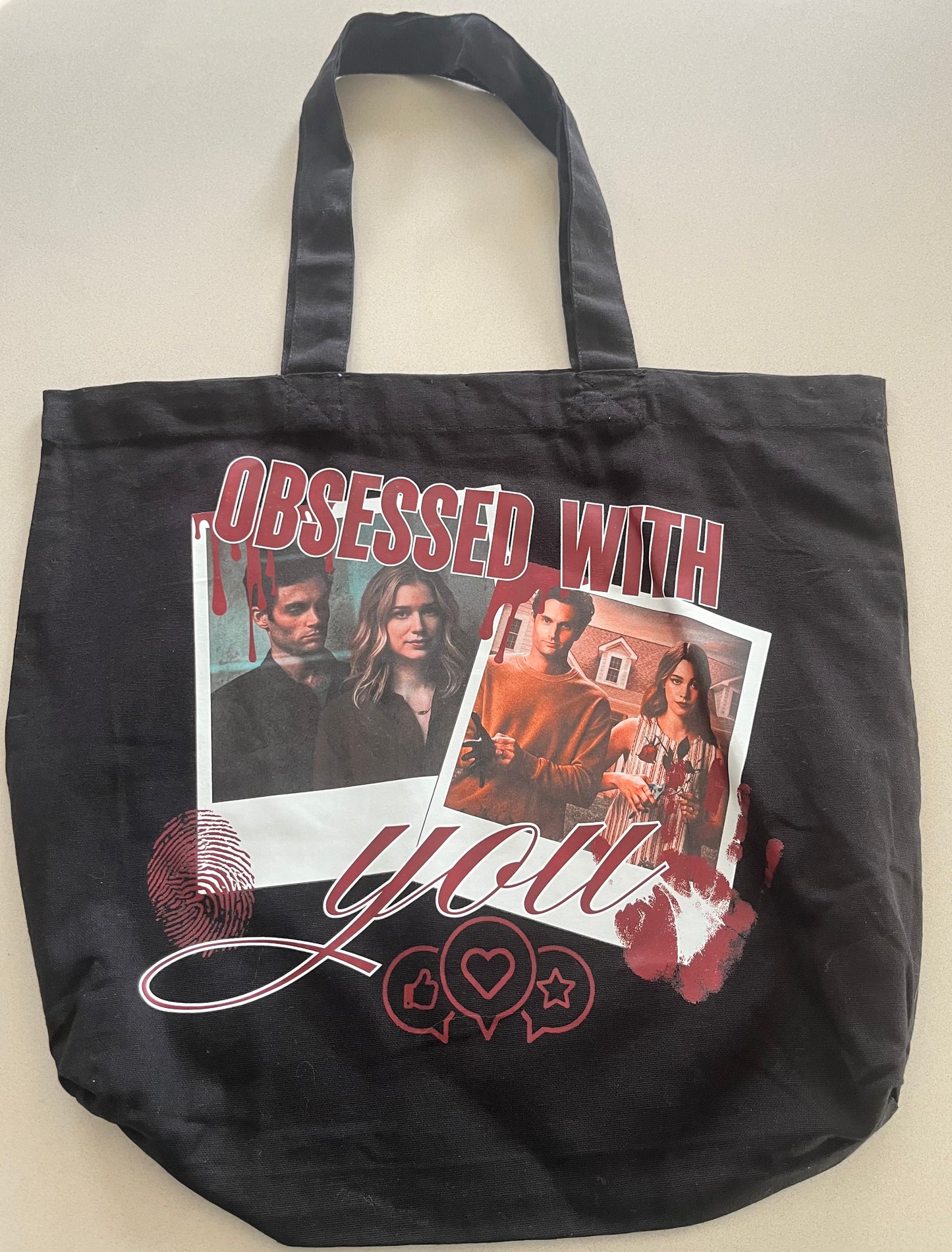 Obsessed With You Graphic Tote Bag – Dark Romance Aesthetic