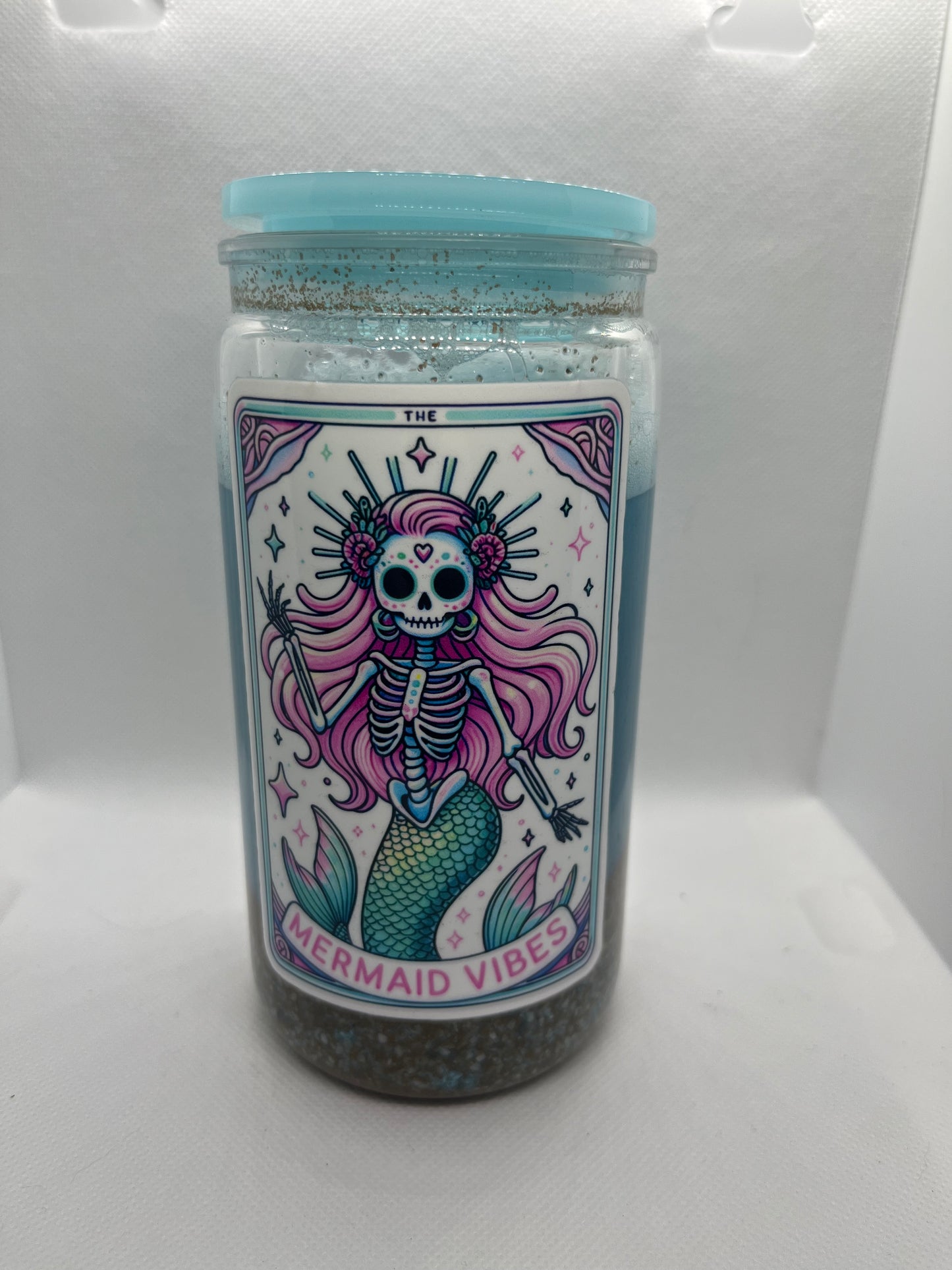 Mermaid Vibes Snow Globe Tumbler – 16 oz