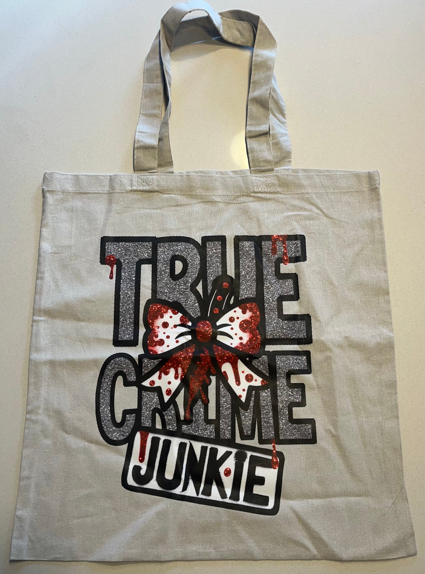True Crime Junkie Bow Tote Bag