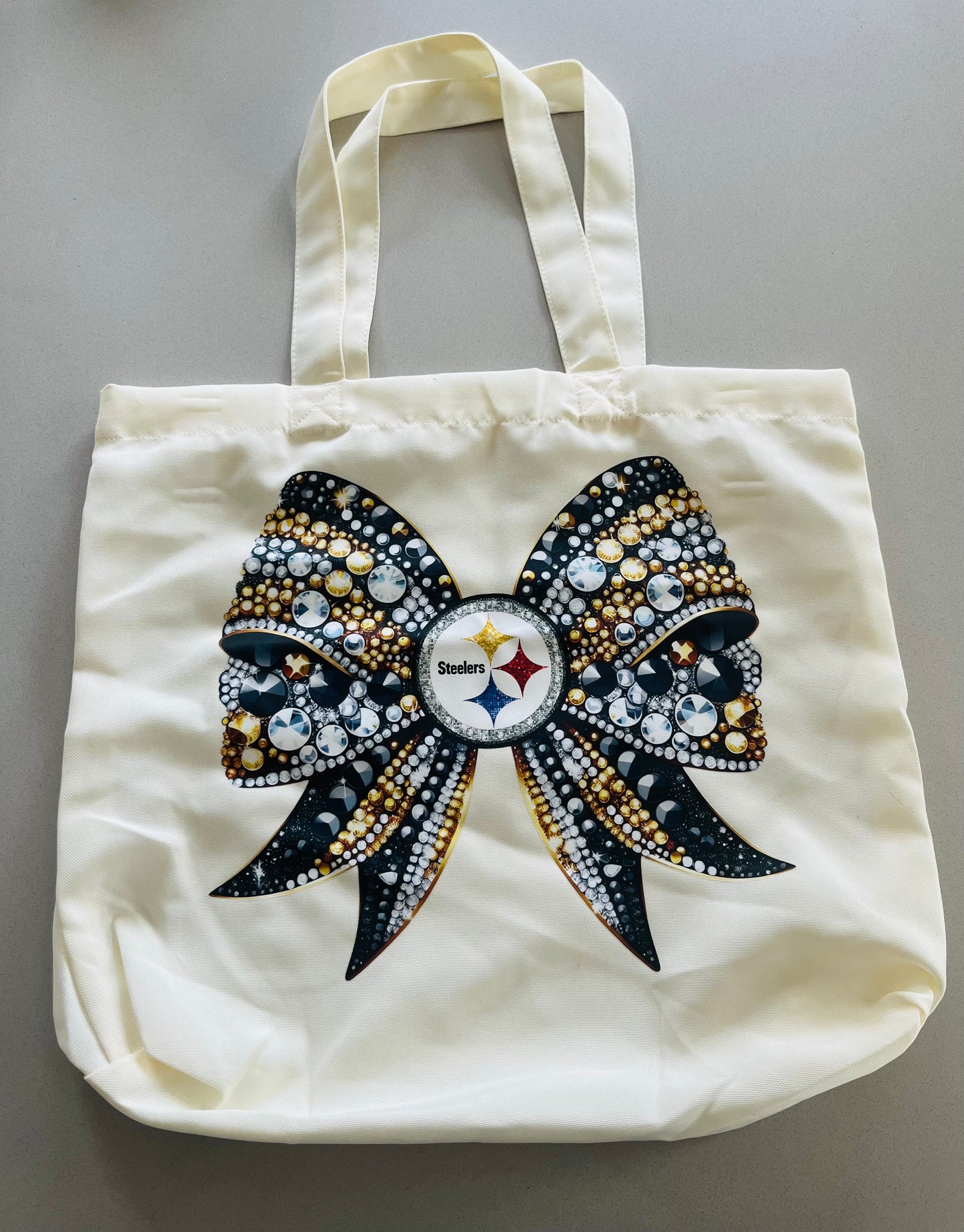 Steelers Rhinestone Bow Tote