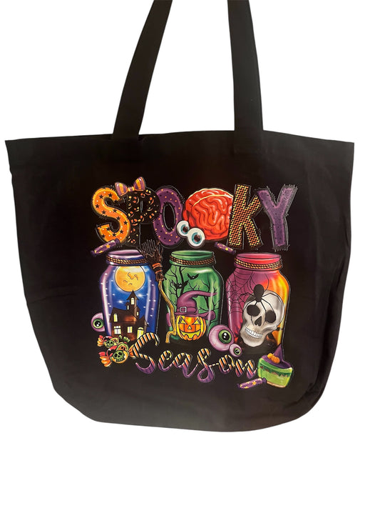 Spooky Season Halloween Tote Bag | Cute Spooky Canvas Tote