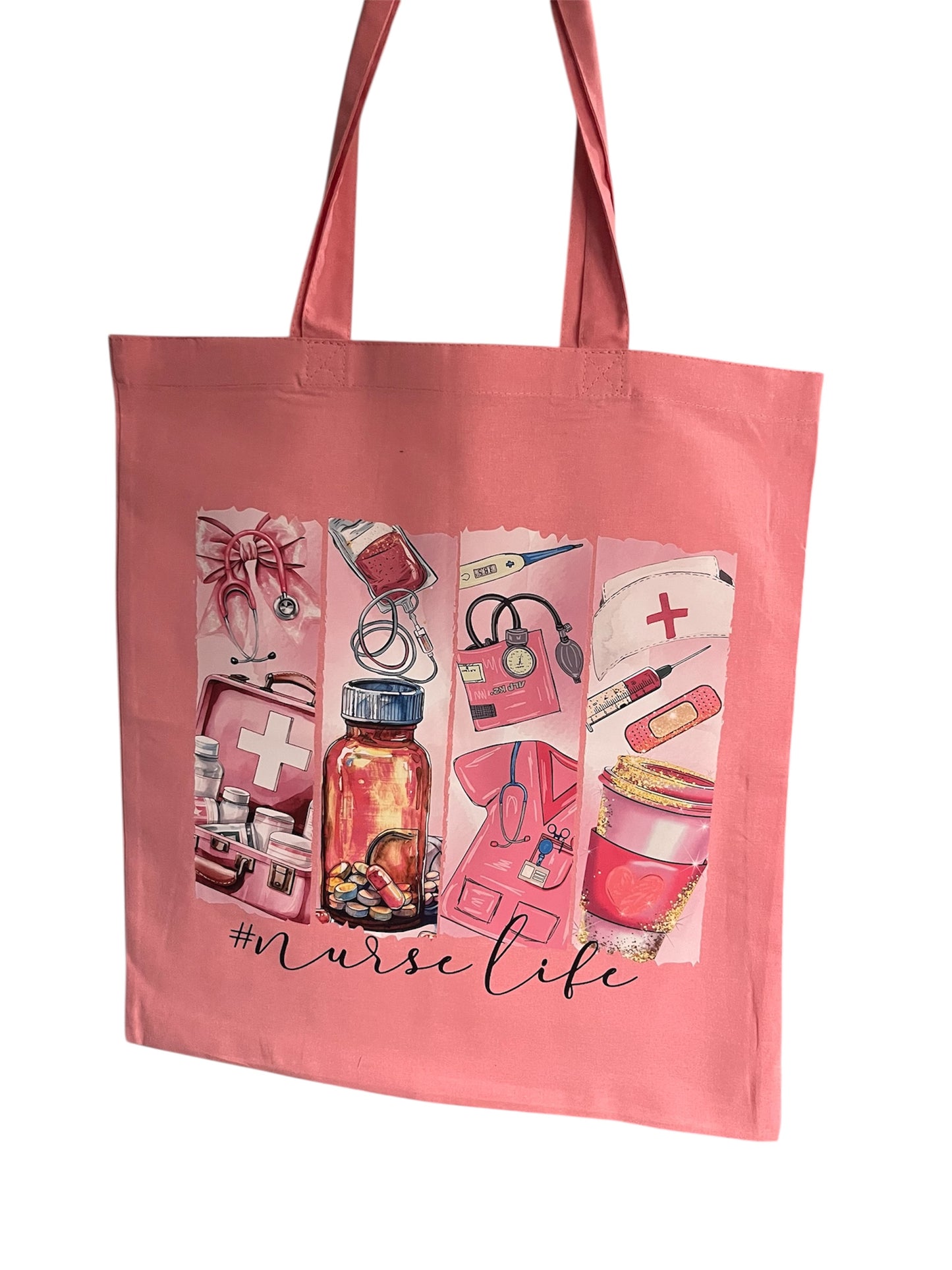 Nurse Life Pink Canvas Tote Bag | #NurseLife Everyday Tote