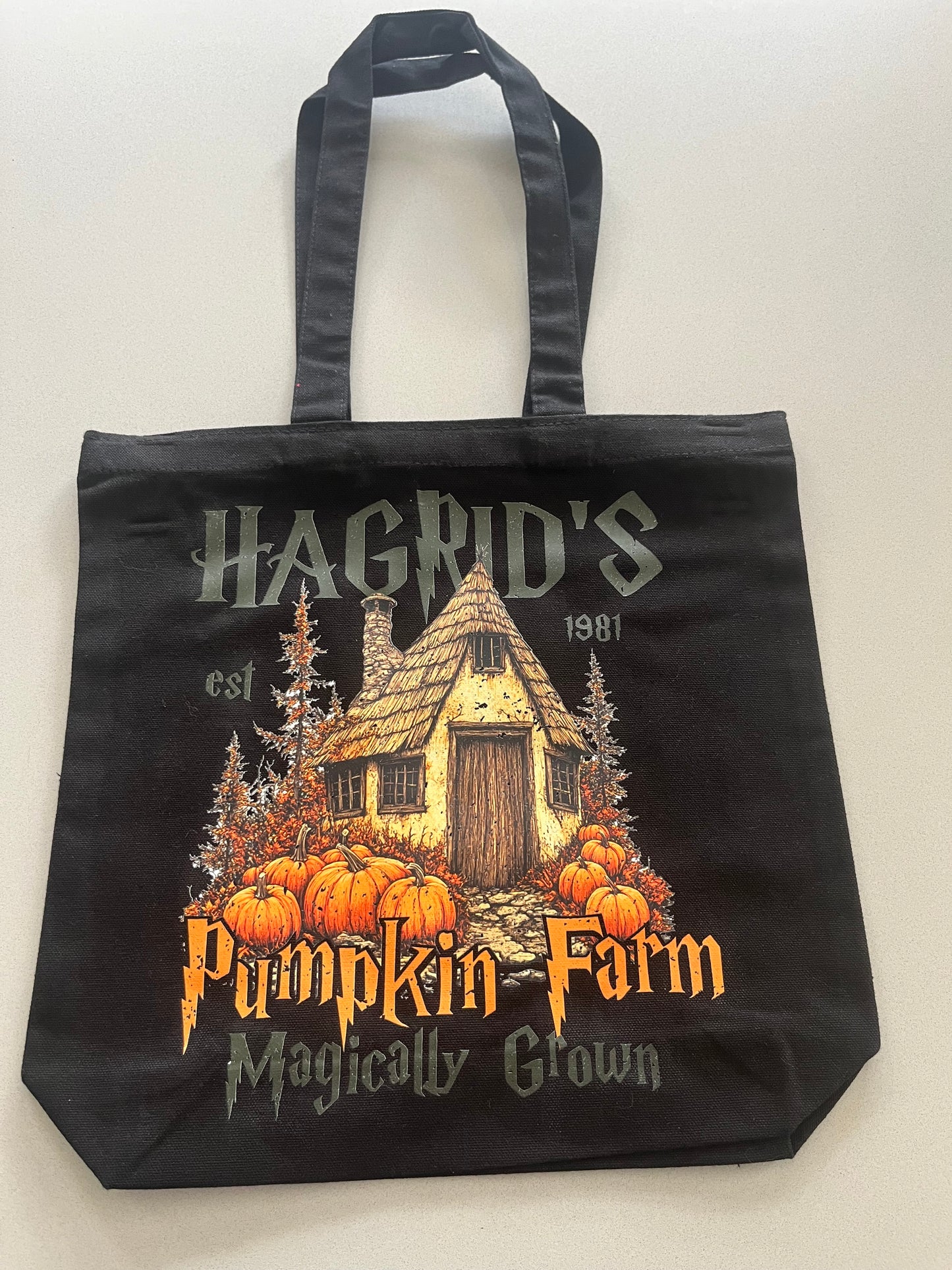 Hagrid’s Pumpkin Farm Tote Bag – Magical Autumn Cottage Design
