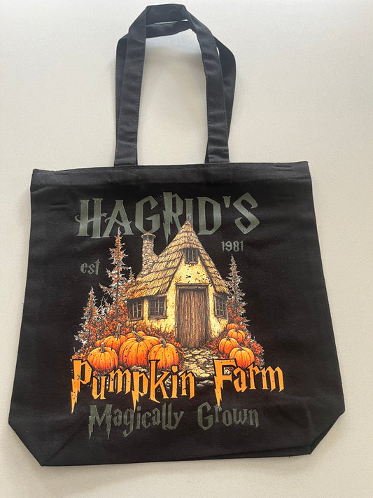 Hagrid’s Pumpkin Farm Tote Bag – Magical Autumn Cottage Design