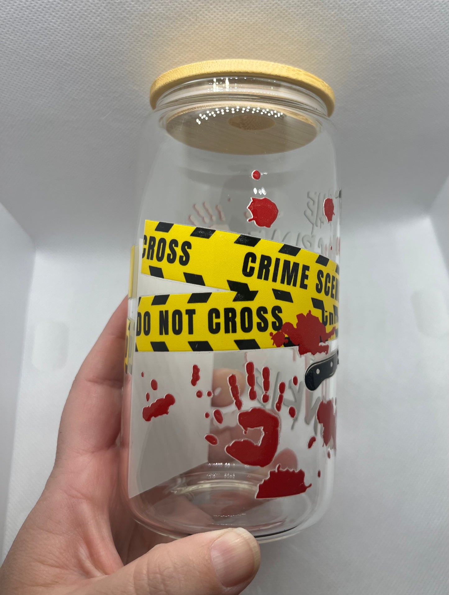 True Crime Junkie Glass Can Tumbler