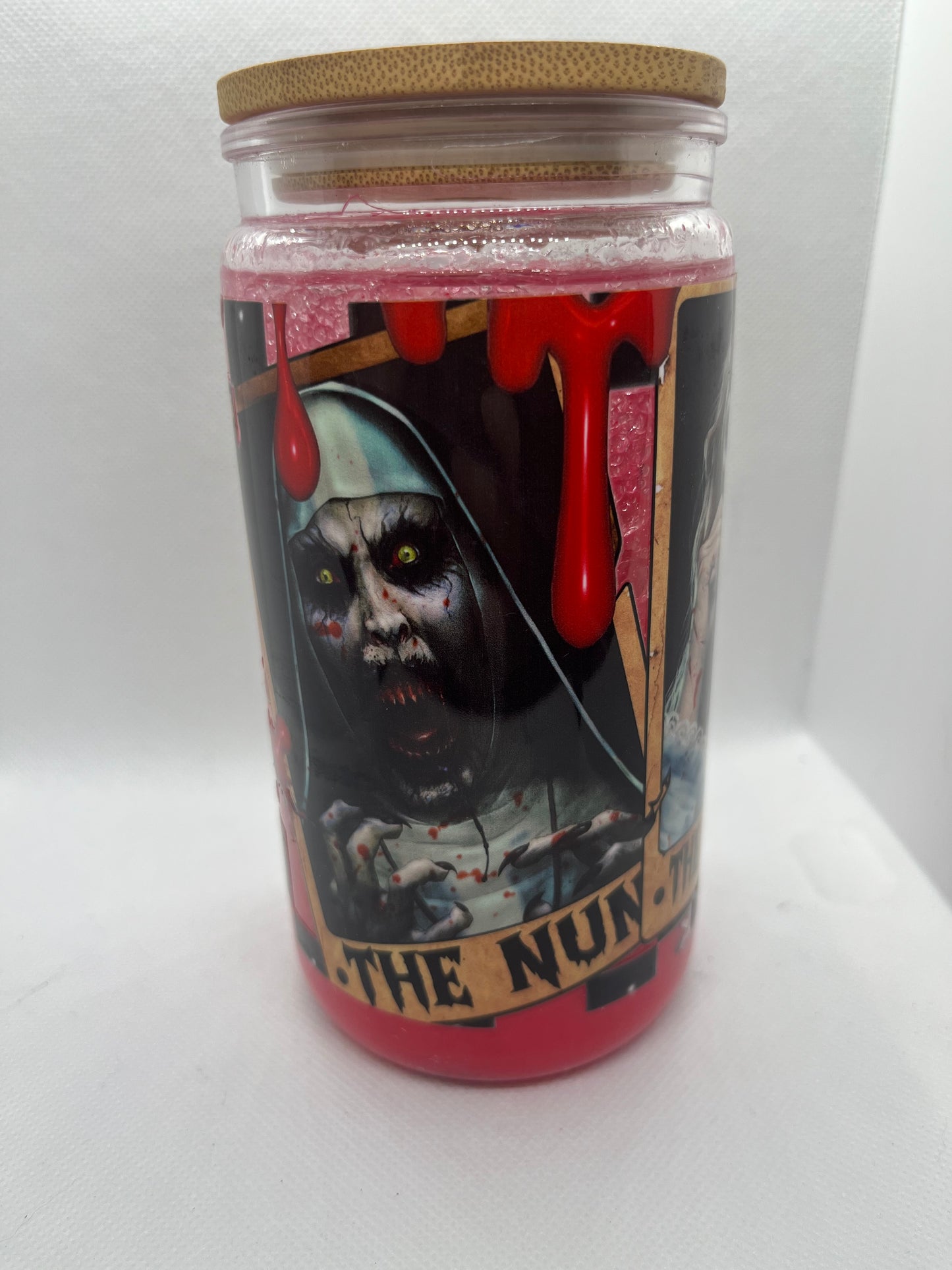 Horror Icons Blood Drip Snow Globe Tumbler – 16 oz Plastic Cup