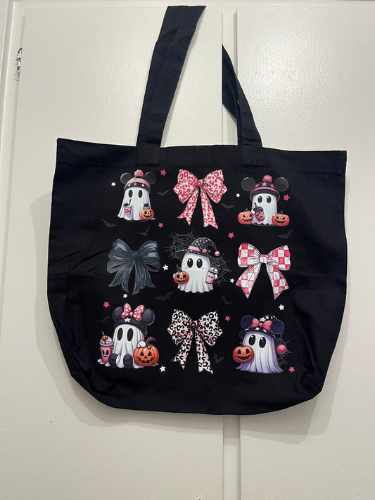 Coquette Ghosts & Bows Halloween Tote Bag