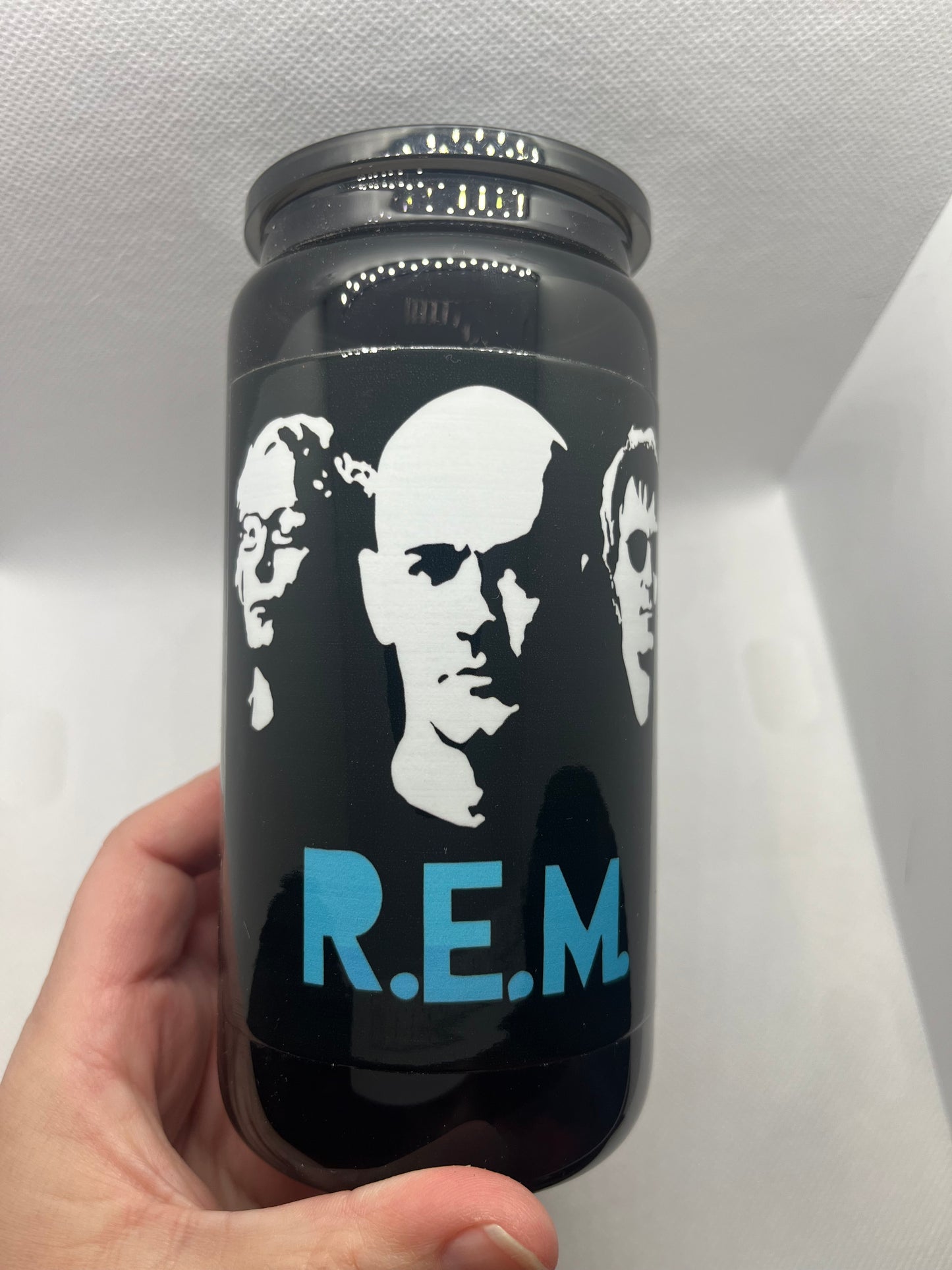 R.E.M. Alternative Rock–Inspired Black Glass Tumbler