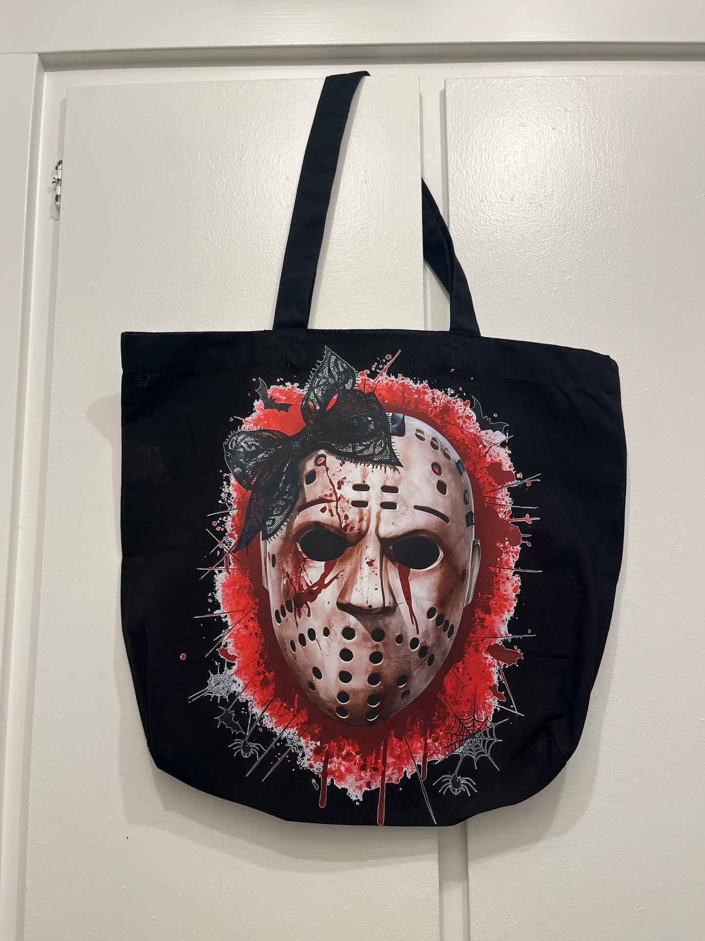 Horror Mask Bow Tote Bag