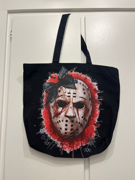 Horror Mask Bow Tote Bag