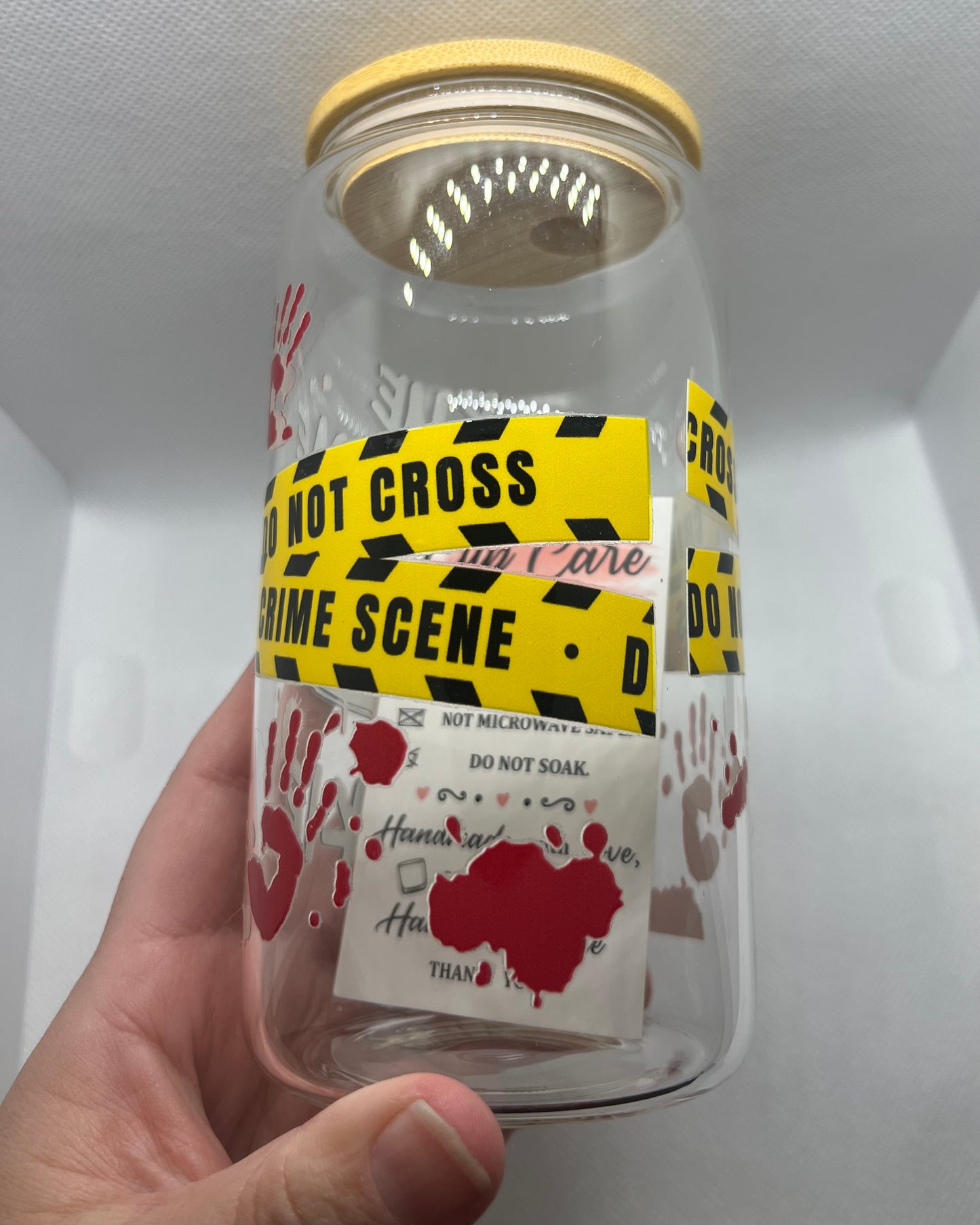True Crime Junkie Glass Can Tumbler