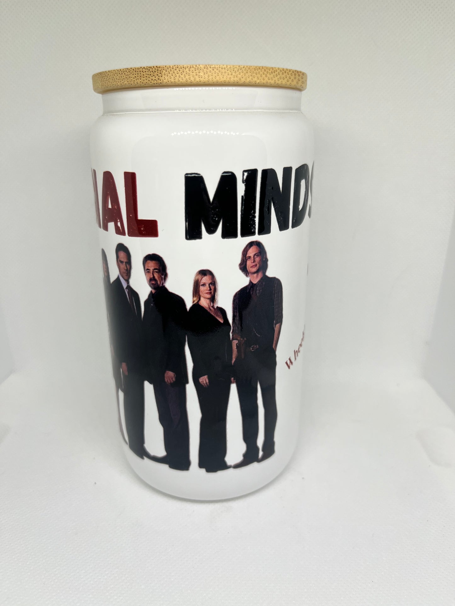Criminal Minds White Glass Can Tumbler