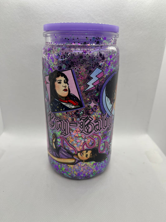 Cry-Baby Pop Art Snow Globe Tumbler – 16 oz