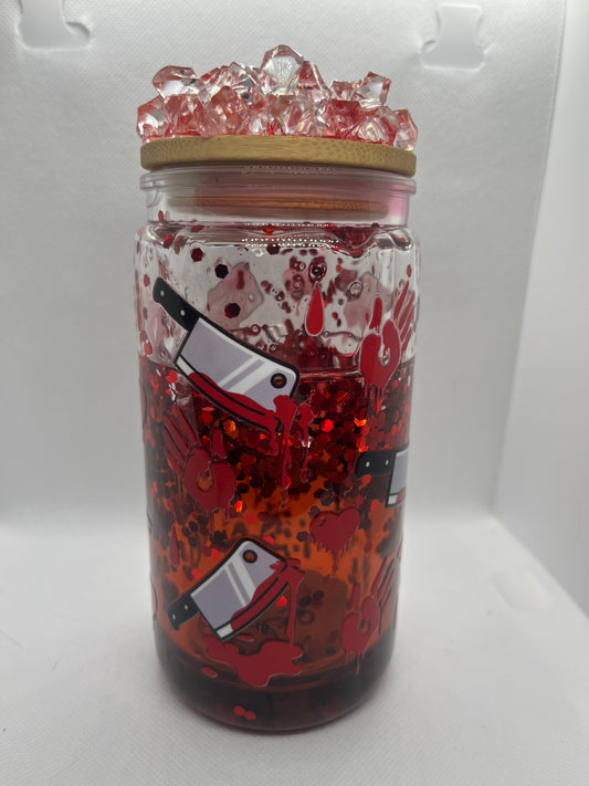 Bloody Cleaver Horror Plastic Tumbler – 16 oz