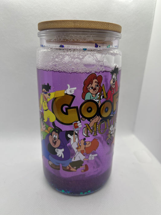 90s Cartoon Crew Glitter Plastic Tumbler – 16 oz