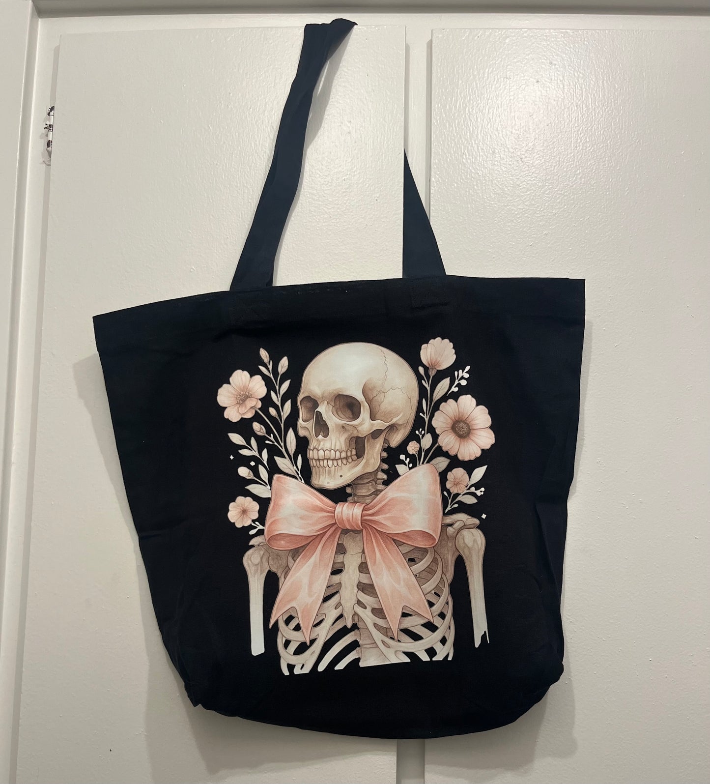 Gothic Blush Skeleton Tote