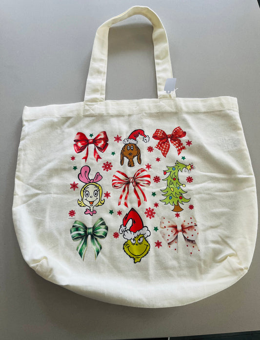 Whimsical Christmas Bow Tote