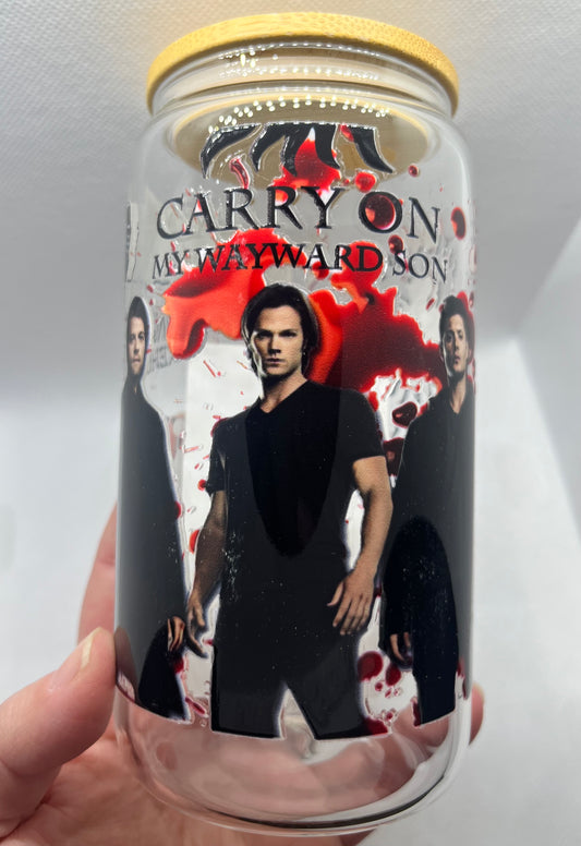 Carry On, My Wayward Son – Supernatural Glass Can Tumbler
