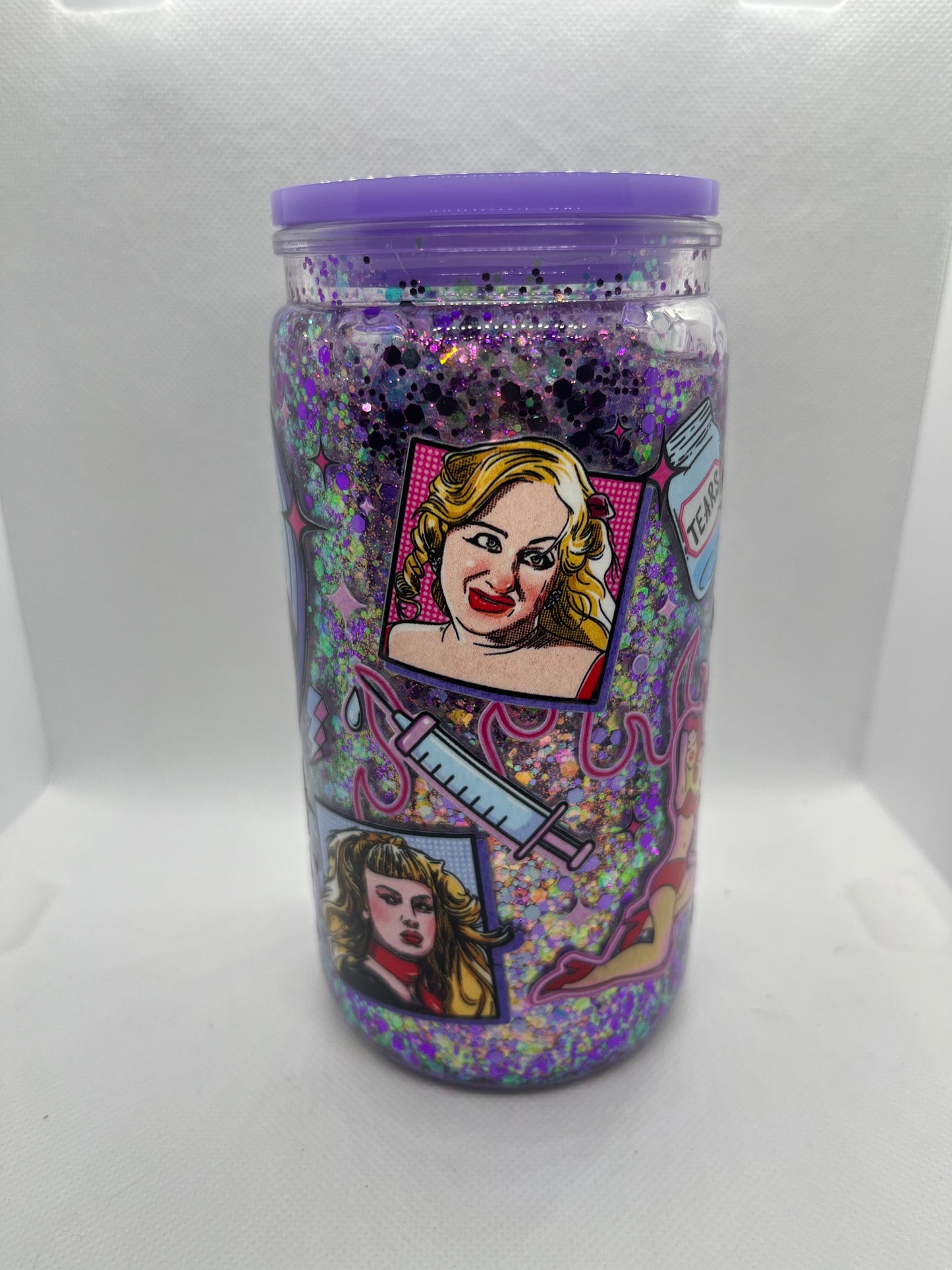 Cry-Baby Pop Art Snow Globe Tumbler – 16 oz