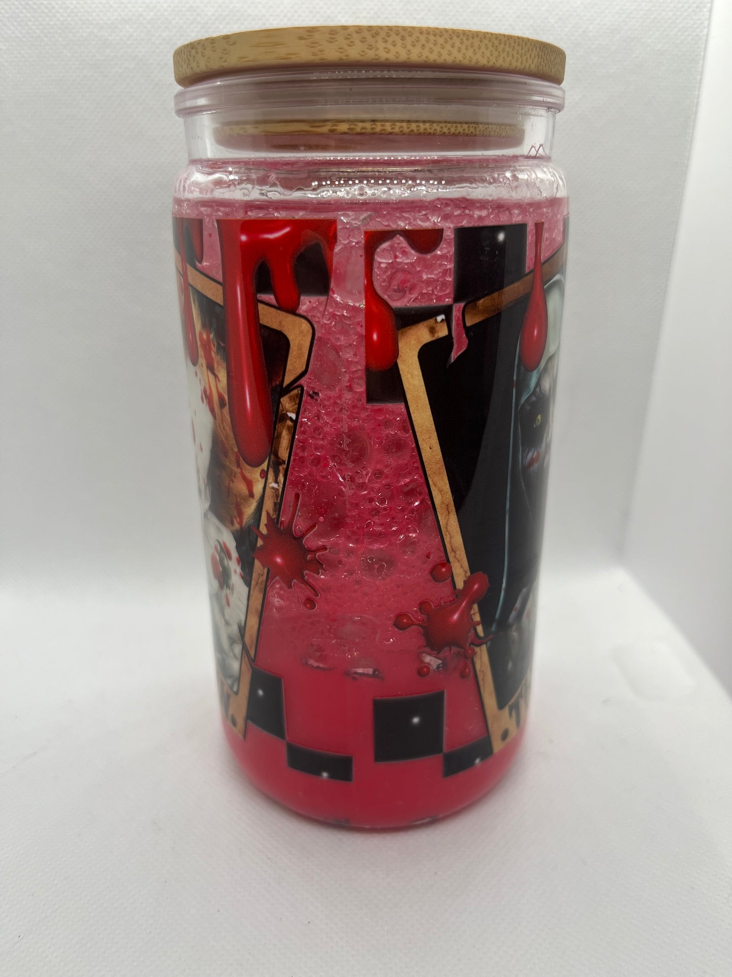 Horror Icons Blood Drip Snow Globe Tumbler – 16 oz Plastic Cup