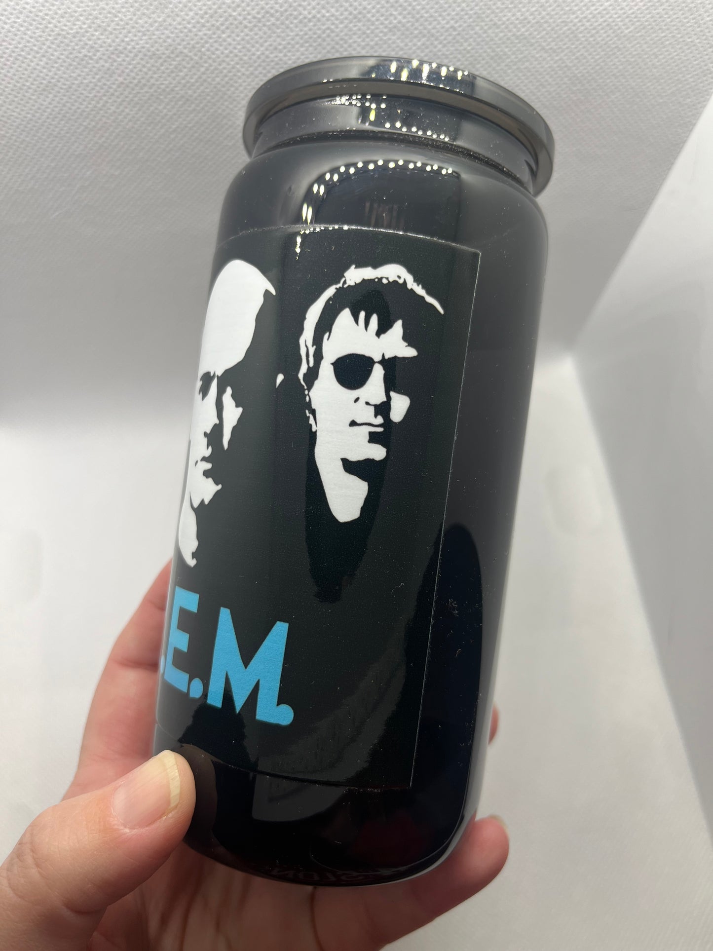 R.E.M. Alternative Rock–Inspired Black Glass Tumbler