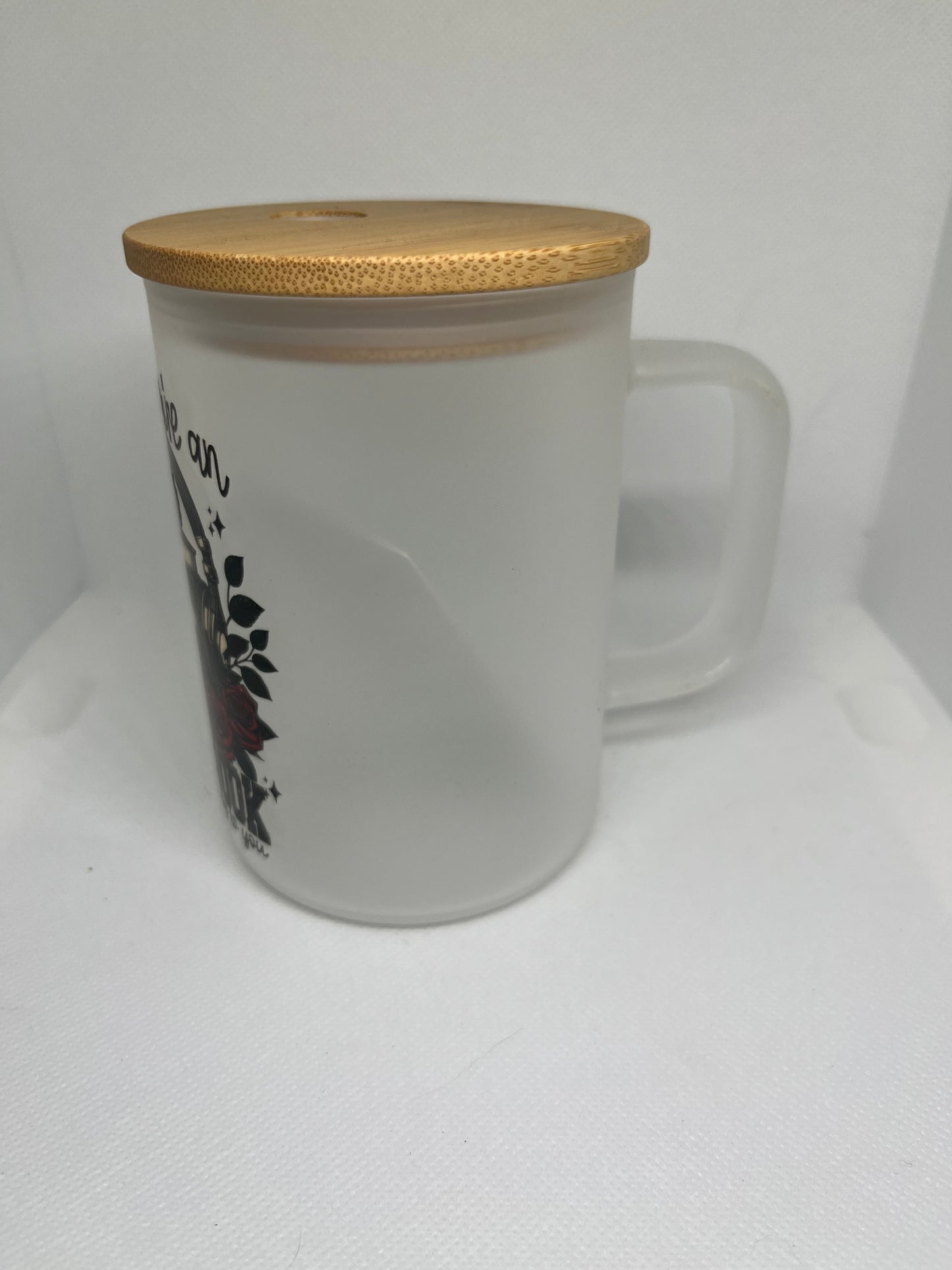 Unless You’re an Audiobook Frosted Glass Mug with Bamboo Lid