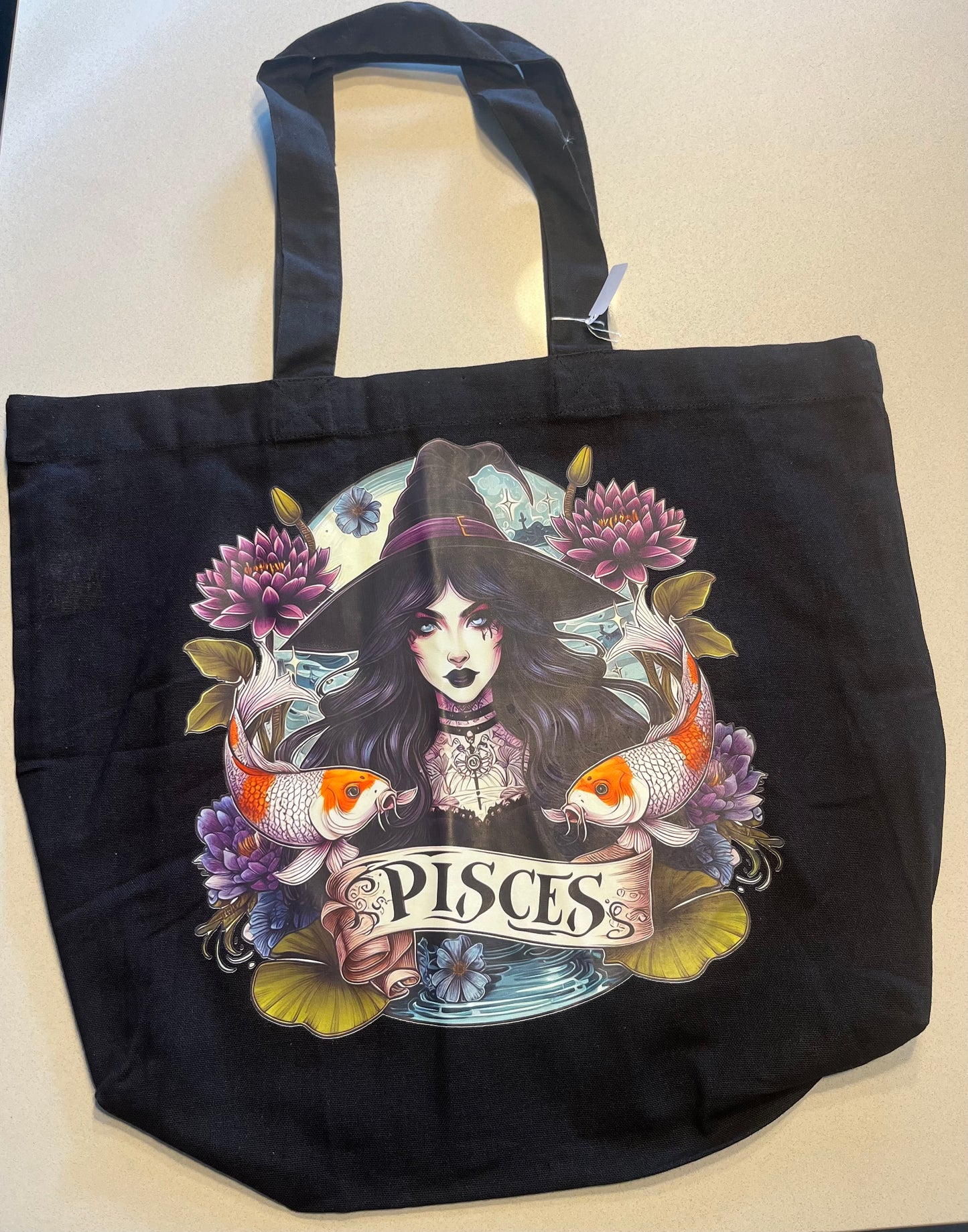 Pisces Witch Zodiac Tote Bag