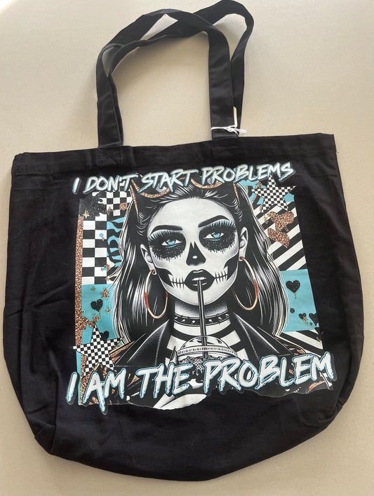 “I Am the Problem” Skull Girl Tote Bag