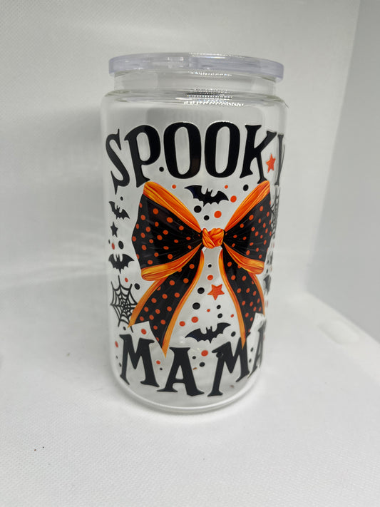 Spooky Mama Glass Tumbler