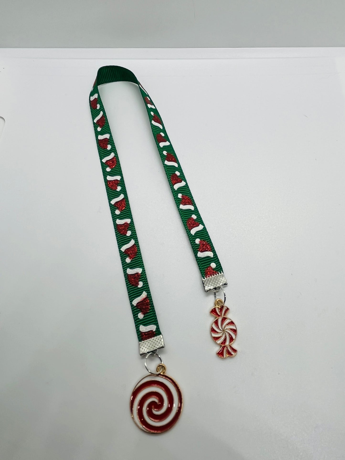 Peppermint Christmas Ribbon Bookmark