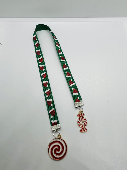 Peppermint Christmas Ribbon Bookmark