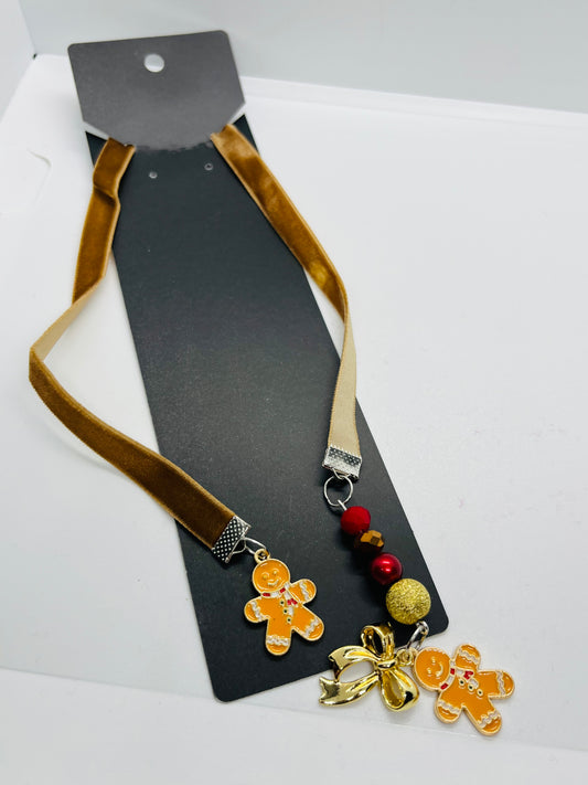 Gingerbread/ Bow Holiday Ribbon Bookmark