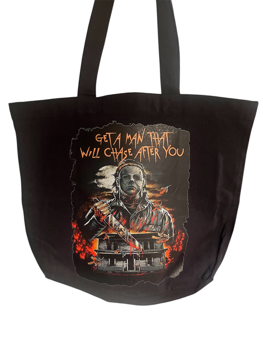 Get a Man That Will Chase After You Horror Tote Bag