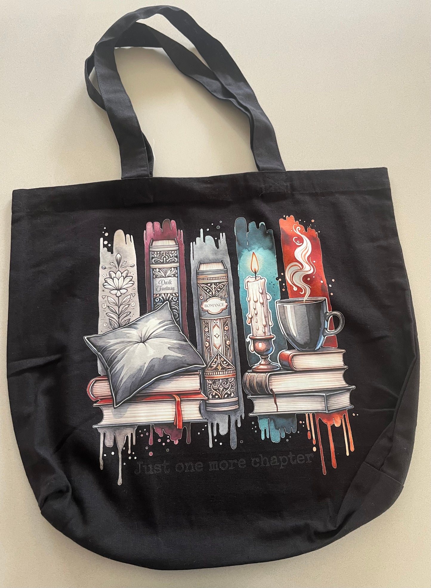 Just One More Chapter Book Lover Tote Bag – Cozy Reading Aesthetic