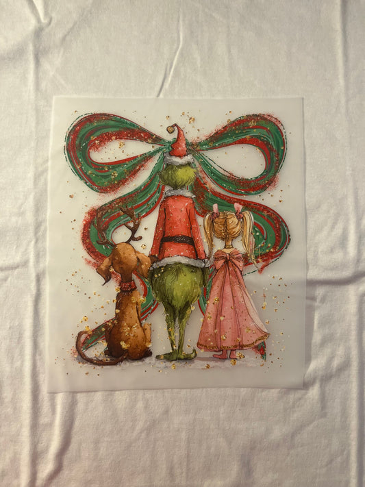 Green bow with Grinch